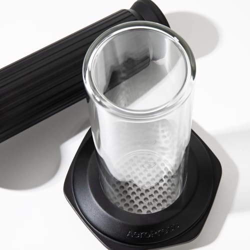 AeroPress Premium Coffee Press, Glass, Stainless Steel & Aluminum Coffee Maker, all-in-One French Press, Pour-Over & Espresso-Style manual brewer, 2 min brew for less bitterness, more flavor (Black) - My Kitchen Products