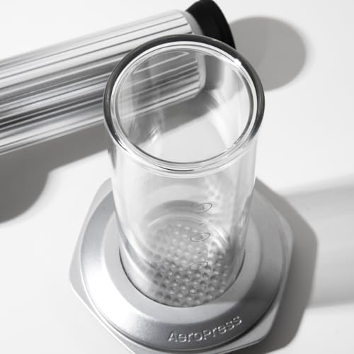 AeroPress Premium Coffee Press, Glass, Stainless Steel & Aluminum Coffee Maker, All-in-One French Press, Pour-Over & Espresso Style Manual Brewer, 2 Min Brew for Less Bitterness, More Flavor, Silver - My Kitchen Products