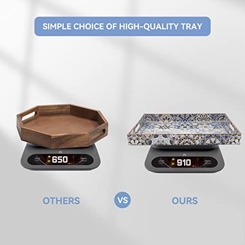 AGIOTA 2 Pcs Serving Tray with Handles Bohemian Decorative Tray Large Ottoman Trays for Living Room Blue Coffee Table Trays for Breakfast - My Kitchen Products