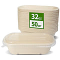 AICHEF 32 oz Paper Meal Prep Containers with Lids 50 Pack - My Kitchen Products