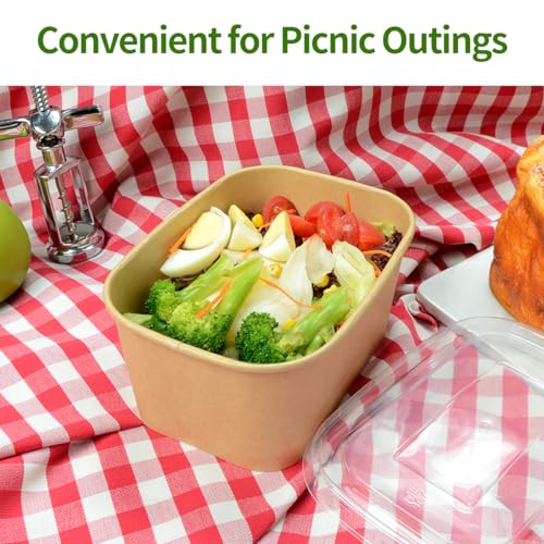 AICHEF 35 oz Paper Food Containers 50 Pack for Meal Prep and Food Storage - My Kitchen Products