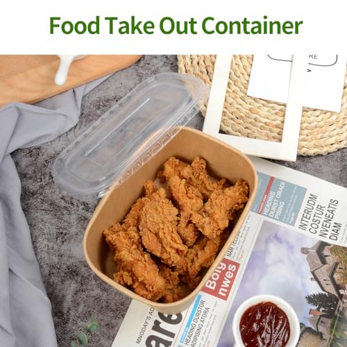 AICHEF 35 oz Paper Food Containers 50 Pack for Meal Prep and Food Storage - My Kitchen Products