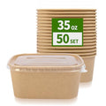 AICHEF 35 oz Paper Food Containers 50 Pack for Meal Prep and Food Storage - My Kitchen Products