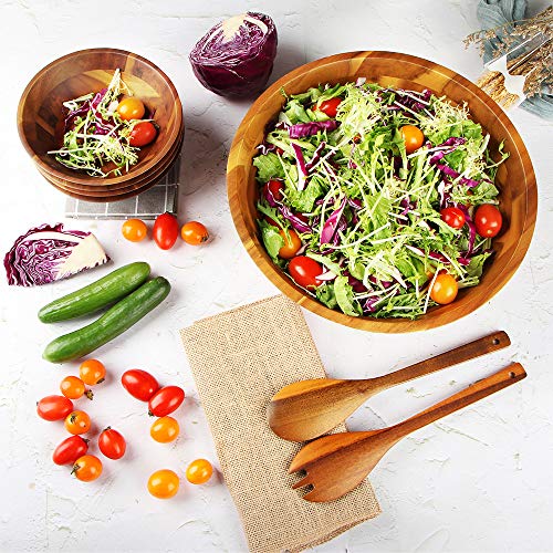 AIDEA Salad Bowls, Wooden Salad Bowls Set, Large Acacia Wood Serving Bowl for Fruits, Salad, 12.5" Big Salad Bowl with Serving Utensils - My Kitchen Products