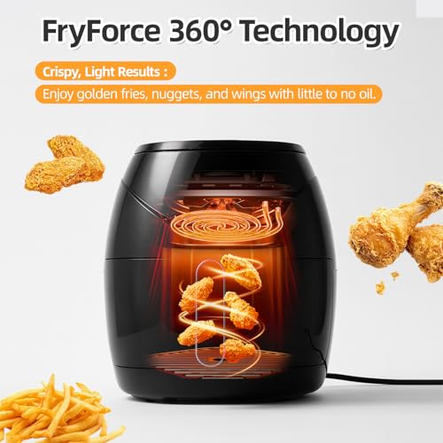 Air Fryer 6.5 QT Extra Hot Air Fryer for Crispy Cooking Bake Roast Nonstick High Gloss Black Finish Perfect for Healthy Meals Kitchen Appliance - My Kitchen Products