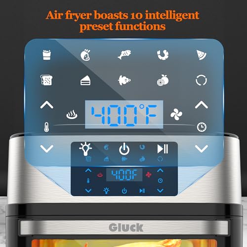 Air Fryer Oven Large 20 QT, 10-in-1 Toaster Oven Air Fryer Combo with Window for Family, Airfryer Oven with Rotisserie, 3 Dehydrating Racks - My Kitchen Products