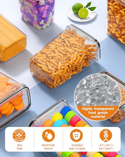 Airtight Food Storage Containers with Lids, 24 PCS Kitchen and Pantry Organization Canisters, BPA-Free, PVC-Free, Food-grade Plastic Leak-proof Jars for Cereal, Flour, Sugar, Extra 24 Labels & Marker - My Kitchen Products