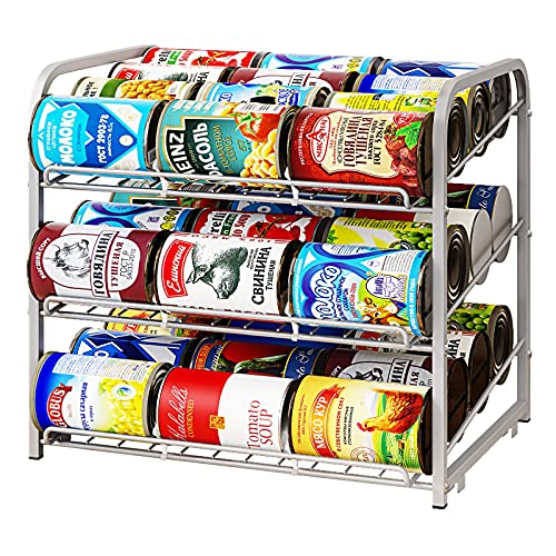 AIYAKA Can Rack Organizer, 3 Tier Stackable Can Storage Dispenser,for Food Storage, Kitchen Cabinets or