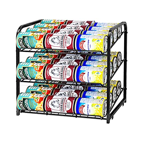 AIYAKA Can Rack Organizer, 3 Tier Stackable Can Storage Dispenser,for Food Storage, Kitchen or Pantry, Storage for 36