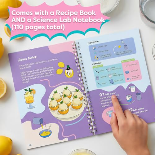 Aizweb Ice Cream Maker for Kids-Science Kits to Make Your Own Ice Cream | STEM Educational Food Science Experiments,Birthday Gifts for Boys&Girls Ages 5–14 | Includes Visual Recipes,Scoop,Cans&Whisks - My Kitchen Products