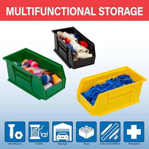 Akro-Mils 30230 AkroBins Plastic Storage Bins, Space-Saving Stackable Bins for Garage, Pantry, Craft Organization, 10.5 "L x 5.5 "W x 5"H, Blue, 12-Pack - My Kitchen Products