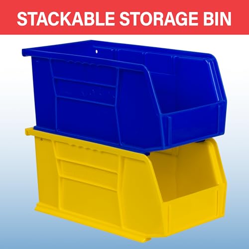 Akro-Mils 30230 AkroBins Plastic Storage Bins, Space-Saving Stackable Bins for Garage, Pantry, Craft Organization, 10.5 "L x 5.5 "W x 5"H, Blue, 12-Pack - My Kitchen Products