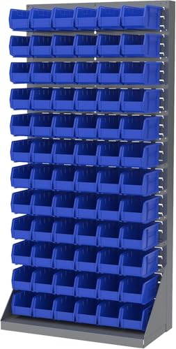 Akro-Mils 30230 AkroBins Plastic Storage Bins, Space-Saving Stackable Bins for Garage, Pantry, Craft Organization, 10.5 "L x 5.5 "W x 5"H, Blue, 12-Pack - My Kitchen Products