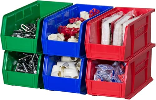 Akro-Mils 30230 AkroBins Plastic Storage Bins, Space-Saving Stackable Bins for Garage, Pantry, Craft Organization, 10.5 "L x 5.5 "W x 5"H, Blue, 12-Pack - My Kitchen Products
