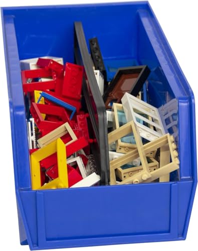 Akro-Mils 30230 AkroBins Plastic Storage Bins, Space-Saving Stackable Bins for Garage, Pantry, Craft Organization, 10.5 "L x 5.5 "W x 5"H, Blue, 12-Pack - My Kitchen Products