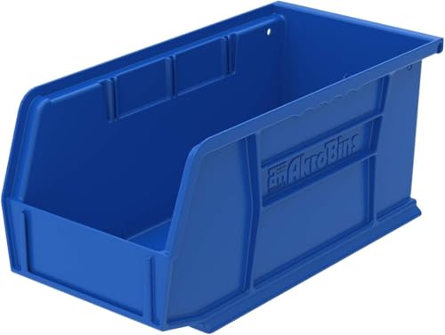 Akro-Mils 30230 AkroBins Plastic Storage Bins, Space-Saving Stackable Bins for Garage, Pantry, Craft Organization, 10.5 "L x 5.5 "W x 5"H, Blue, 12-Pack - My Kitchen Products