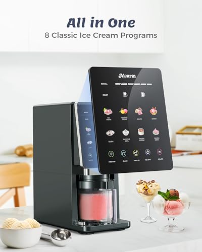 Alcarin Ice Cream Maker with 3 Pints(Not Freezer) Homemade Slushie Gelato Yogurt Sorbet Frozen Treat Machine 10 Pre-set Program Respin & Mix-in - My Kitchen Products