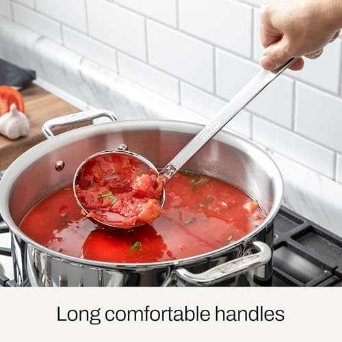 All-Clad 5-Piece Stainless Steel Kitchen Utensil Set – Includes Ladle, Solid Spoon, Slotted Spoon, Turner & Storage Caddy – Heavy-Gauge, Ergonomic, Dishwasher Safe, Silver - My Kitchen Products