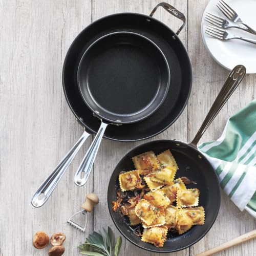 All-Clad Black Nonstick 12-Inch Skillets Set of 3, 834, 1034, 1234 - My Kitchen Products