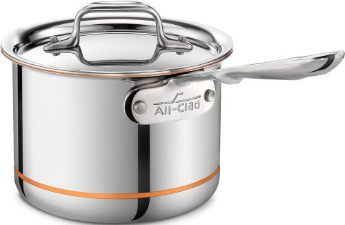 All-Clad Copper Core 5-Ply Stainless Steel Sauce Pan 2 Quart Induction Oven Broiler Safe 600F Pots and Pans, Cookware Silver - My Kitchen Products