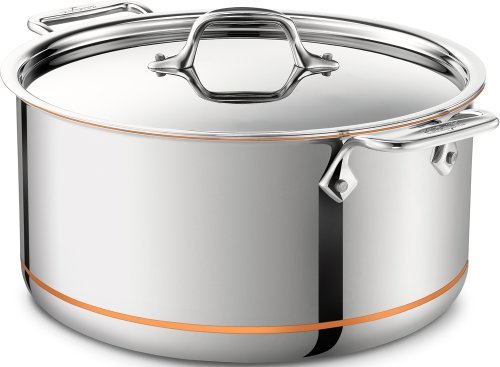 All-Clad Copper Core 5-Ply Stainless Steel Stockpot 8 Quart Induction Oven Broiler Safe 600F Pots and Pans, Cookware Silver - My Kitchen Products