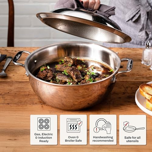 All-Clad D3 3-Ply Stainless Steel Dutch Oven 5.5 Quart Induction Oven Broiler Safe 600F Pots and Pans, Cookware Silver - My Kitchen Products