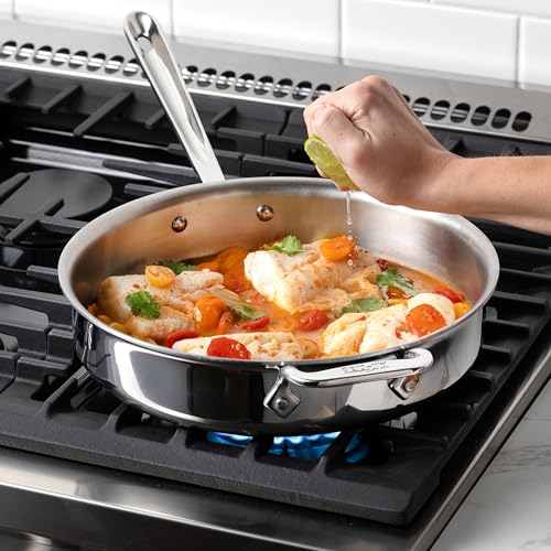 All-Clad D3® Stainless Steel 10 Piece Cookware Set- Made in USA- Includes Frying Pans, Saucepan, Sautépan, Stockpot - Professional Grade -Oven Safe & Induction Compatible - My Kitchen Products