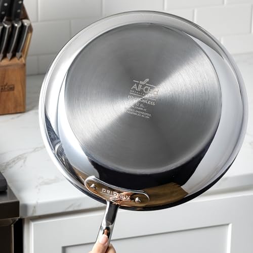 All-Clad D3® Stainless Steel 12 inch Frying Pan With Lid- Made in the USA- The Original Bonded Professional Cookware- Oven Safe & Induction Compatible - My Kitchen Products