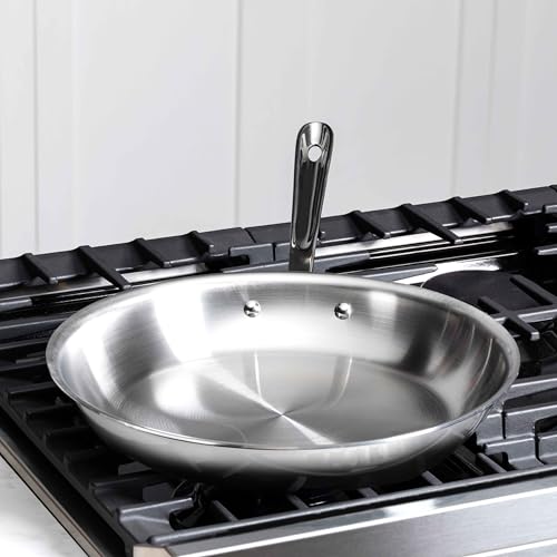 All-Clad D3® Stainless Steel 12 inch Frying Pan With Lid- Made in the USA- The Original Bonded Professional Cookware- Oven Safe & Induction Compatible - My Kitchen Products