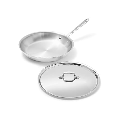All-Clad D3® Stainless Steel 12 inch Frying Pan With Lid- Made in the USA- The Original Bonded Professional Cookware- Oven Safe & Induction Compatible - My Kitchen Products