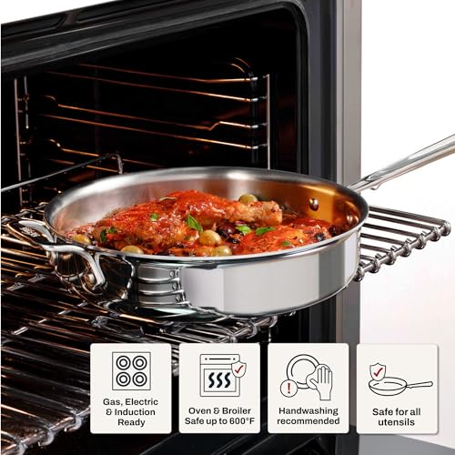 All-Clad D3® Stainless Steel 3 Quart Saute Pan Covered- Made in the USA- The Original Bonded Professional Cookware- Oven Safe & Induction Compatible - My Kitchen Products
