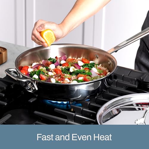 All-Clad D3® Stainless Steel 4 Quart Saute Pan With Lid- Made in the USA- The Original Bonded Professional Cookware- Oven Safe & Induction Compatible - My Kitchen Products