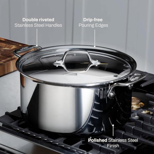 All-Clad D3® Stainless Steel 8 Quart Stockpot Covered- Made in the USA- The Original Bonded Professional Cookware- Oven Safe & Induction Compatible - My Kitchen Products
