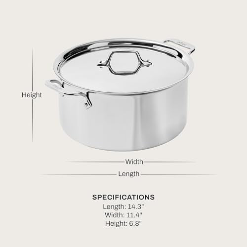 All-Clad D3® Stainless Steel 8 Quart Stockpot Covered- Made in the USA- The Original Bonded Professional Cookware- Oven Safe & Induction Compatible - My Kitchen Products