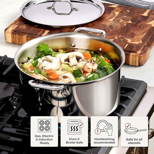 All-Clad D3® Stainless Steel 8 Quart Stockpot Covered- Made in the USA- The Original Bonded Professional Cookware- Oven Safe & Induction Compatible - My Kitchen Products