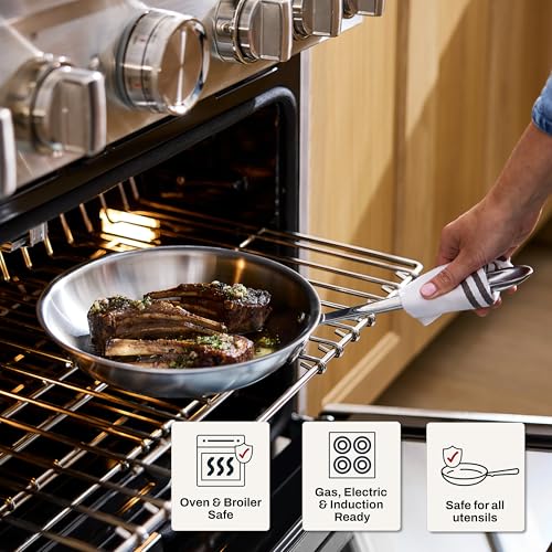 All-Clad D5 5-Ply Brushed Stainless Steel Fry Pan 12 Inch Induction Oven Broiler Safe 600F Pots and Pans, Cookware Silver - My Kitchen Products