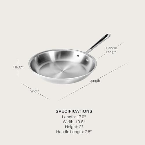 All-Clad D5 5-Ply Brushed Stainless Steel Fry Pan 12 Inch Induction Oven Broiler Safe 600F Pots and Pans, Cookware Silver - My Kitchen Products