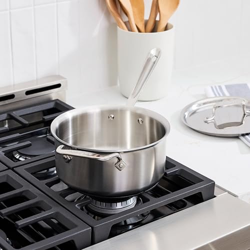 All-Clad D5 5-Ply Stainless Steel Sauce Pan 3 Quart Induction Oven Broiler Safe 600F Pots and Pans, Cookware Silver - My Kitchen Products