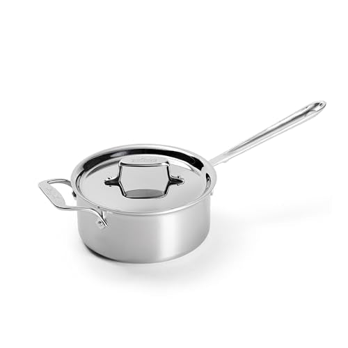 All-Clad D5 5-Ply Stainless Steel Sauce Pan 3 Quart Induction Oven Broiler Safe 600F Pots and Pans, Cookware Silver - My Kitchen Products
