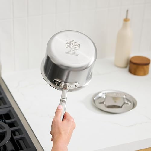 All-Clad D5 5-Ply Stainless Steel Sauce Pan 3 Quart Induction Oven Broiler Safe 600F Pots and Pans, Cookware Silver - My Kitchen Products