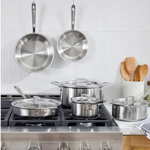 All-Clad D5® Stainless Steel Core 10 Piece Cookware Set- Made in USA- The Upgrade for Supremely Even Heat- Includes Frying Pans, Saucepan, Sautépan, Stockpot -Oven Safe & Induction Compatible - My Kitchen Products