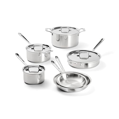 All-Clad D5® Stainless Steel Core 10 Piece Cookware Set- Made in USA- The Upgrade for Supremely Even Heat- Includes Frying Pans, Saucepan, Sautépan, Stockpot -Oven Safe & Induction Compatible - My Kitchen Products