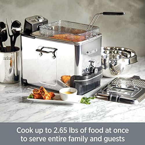 All-Clad Electric Deep Fryer with Basket and Lid, Stainless Steel Deep Fryer for Home Use, 1700W, Dishwasher Safe - My Kitchen Products