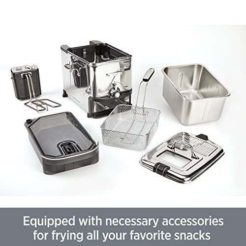 All-Clad Electric Deep Fryer with Basket and Lid, Stainless Steel Deep Fryer for Home Use, 1700W, Dishwasher Safe - My Kitchen Products
