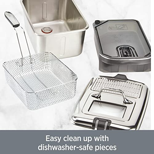 All-Clad Electric Deep Fryer with Basket and Lid, Stainless Steel Deep Fryer for Home Use, 1700W, Dishwasher Safe - My Kitchen Products