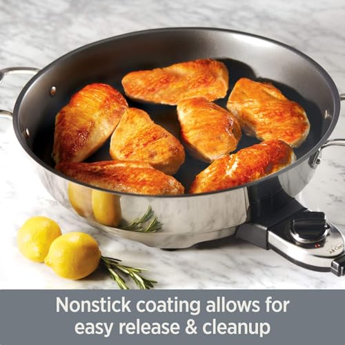 All-Clad Electrics Stainless Steel and Nonstick Surface Skillet 7 Quart 1800 Watts Temp Control, Cookware, Pots and Pans, Oven, Broil, Dishwasher Safe - My Kitchen Products
