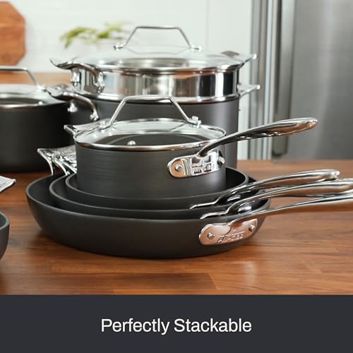 All-Clad Essentials Hard Anodized Nonstick Cookware Set 10 Piece Oven Safe 350F Pots and Pans Black - My Kitchen Products