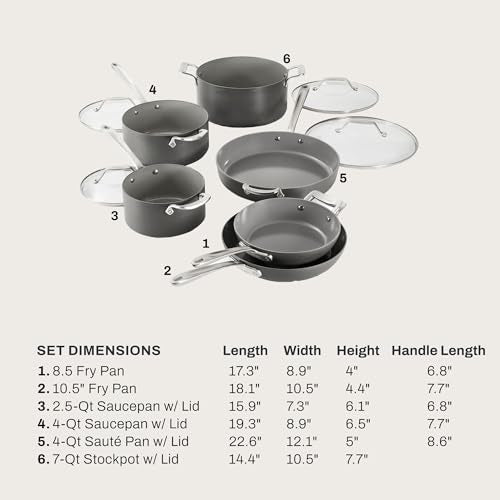 All-Clad HA1® Ceramic Nonstick, 10 Piece Cookware Set - Oven Safe up to 450° & Compatible with All Stovetops (Gas, Electric & Induction), Light Grey - My Kitchen Products