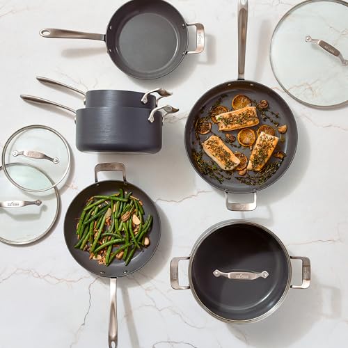 All-Clad HA1® Ceramic Nonstick, 10 Piece Cookware Set - Oven Safe up to 450° & Compatible with All Stovetops (Gas, Electric & Induction), Light Grey - My Kitchen Products