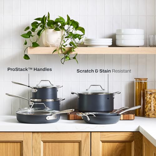 All-Clad HA1® Ceramic Nonstick, 10 Piece Cookware Set - Oven Safe up to 450° & Compatible with All Stovetops (Gas, Electric & Induction), Light Grey - My Kitchen Products